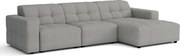 Narożnik  prawostronny  Bergamo A – tkanina Raven 7 szara, 284×166×70 cm