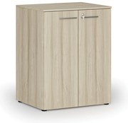 Szafa biurowa z drzwiami PRIMO WOOD, 2 półki, 800 x 640 x 1027 mm, dąb naturalny
