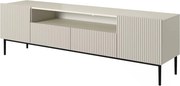 Szafka RTV Nicole 200 cm z wnęką i szufladami - kaszmir / czarne nóżki