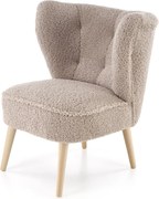 Fotel tapicerowany tkaniną typu baranek Mocca Halmar