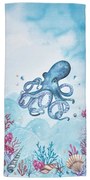 Niebieski bawełniany ręcznik plażowy 76x160 cm Octopus – Catherine Lansfield
