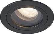 Nowoczesny reflektor wpuszczany czarny, obrotowy i uchylny IP44 - Chuck