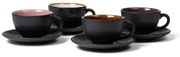 Czarne filiżanki zestaw 4 szt. ceramiczne 240 ml Gastro Black/Mix – Bitz
