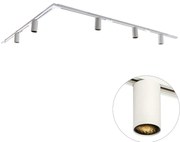 Nowoczesny system oświetlenia szynowego z 5 białymi reflektorami jednofazowymi GU10 50 mm - Iconic Ruby Nowoczesny Oswietlenie wewnetrzne