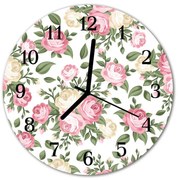 Zegar szklany okrągły Rośliny