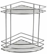 AQUALINE 37010 Chrom line druciana półka narożna  podwójna, srebrny