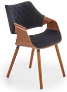 Krzesło Gięte Czarny Z Podłokietnikami + Orzech M9-G87