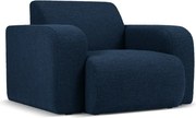 Ciemnoniebieski fotel z materiału bouclé Molino – Micadoni Home