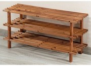 Kesper 69733 Stojak na buty z 3 półkami, ciemny, 77 x 40 x 26 cm