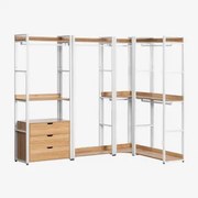 Modułowa Otwarta Szafka Narożna 4-częściowa Ze Stali I Mdf Ariaster Miel - Sklum