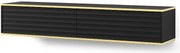 Czarna naścienna frezowana szafka rtv S6-D35