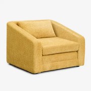 Fotel Rozkładany Z Tkaniny Bouclé Dalila Bouclé Miód Żółty - Sklum