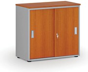 Szafa biurowa z drzwiami przesuwnymi PRIMO GRAY, 800 x 420 x 740 mm, szary/wiśnia