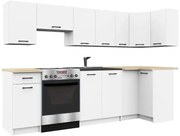 Biały zestaw mebli kuchennych narożnych 300 cm F8-A03