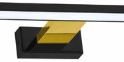 Kinkiet SHINE BLACK/GOLD 60cm 13,8W LED, czarna, złota, listwa