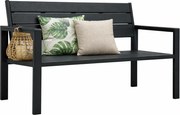 Czarna ławka ogrodowa z oparciem G0-N73