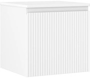 Mexen Rivel szafka łazienkowa podumywalkowa 50 cm z blatem, 1 szuflada, ryflowana , biała mat - 91A20-05047-1-BFC01