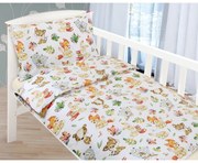 Dziecięca pościel bawełniana do łóżeczka Agáta Zwierzątka, 90 x 135 cm, 45 x 60 cm