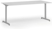 Biurko PRIMO BETA, 180x90 cm, szara podstawa, biały