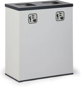 Wewnętrzny kosz do segregacji śmieci, 2x 70 l, uchwyt na worek, szary/czarny