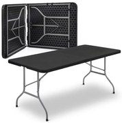 Stół cateringowy turystyczny bankietowy składany do ogrodu prostokątny tworzywo sztuczne kolor czarny D-23928