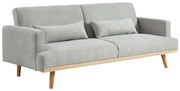 Rozkładana 3-osobowa kanapa z funkcją spania ESME z tkaniny – kolor jasny szary