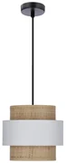 Biało-naturalna lampa wisząca z rattanowym kloszem ø 20 cm Rattan – Candellux Lighting