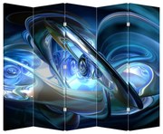 Parawan - Niebieskie fraktale (210x170 cm)