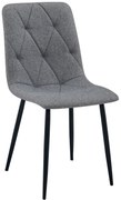 Szare krzesło do jadalni LIBRA na czarnych nogach