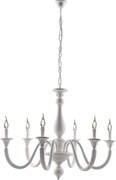 Żyrandol Lucca Shabby White Wooden 6 Lights 129 Ø86 BL271-6-BCO