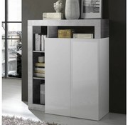 Komoda LENOR biała/szary beton