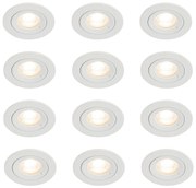 Zestaw 12 białych okrągłych opraw LED GU10 50 mm IP44 - Xena Nowoczesny Oswietlenie wewnetrzne