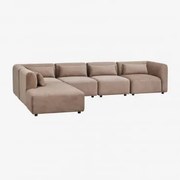 Sofa Modułowa Fogler 5-częściowa Z Lewym Szezlongiem Sztruksu Camel - Sklum