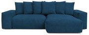 Niebieski sztruksowy rozkładany/ze schowkiem narożnik Voltaire – Bobochic Paris