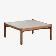 Stolik Kawowy Z Cementu I Drewna Akacjowego Gamila Grey & 70 X 70 Cm - Sklum