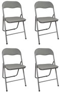Zestaw 4szt. krzesło składane ogrodowe cateringowe bankietowe biurowe C-9281 szare