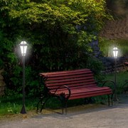 Outsunny lampa ogrodowa solarna LED zestaw 2 sztuki stal nierdzewna oświetlenie zewnętrzne do ogrodu | Aosom PL