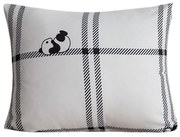 Flanelowa poszewka na poduszkę CUTE PANDA 40x50 cm, biała
