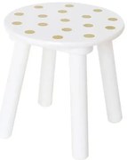 Biały dziecięcy okrągły taboret E4-R35