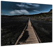 Obraz drewnianej ścieżki o zmierzchu (70x50 cm)