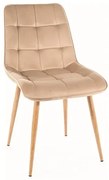 Krzesło tapicerowane CHIC D VELVET beżowe SIGNAL