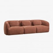 3-częściowa Sofa Modułowa Z Tkaniny Chenille Coquette Rdzawobrązowy Chenille - Sklum