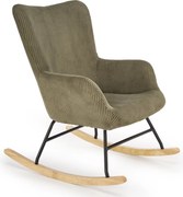 Sztruksowy fotel bujany Belmiro Halmar