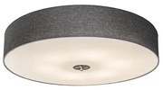 Wiejska lampa sufitowa szara 70 cm - Juta Drum Nowoczesny Oswietlenie wewnetrzne