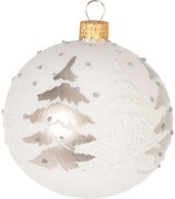 Szklana bombka z brokatowy zdobieniem, Ø 8 cm