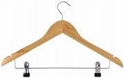 Drewniany wieszak na spodnie z klipsami N6-S94