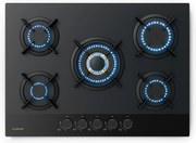 Klarstein Goldflame Nano 70cm Płyta gazowa 5 palników Czarny