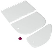 Zestaw 3 białych plastikowych szpatułek Metaltex