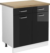 Szafka dolna do kuchni czarny wysoki połysk 80x60x81.6 r-line