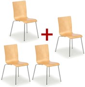 Krzesło drewniane CLASSIC 3+1 GRATIS, kolor naturalny
